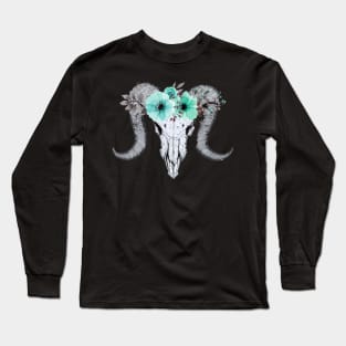 flower crown skull Long Sleeve T-Shirt